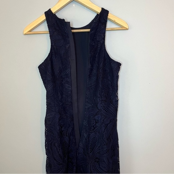 Aritzia Babaton Henry Guipure Lace Pure Indigo Blue Sheath Mini Dress Size 2 - Picture 16 of 16